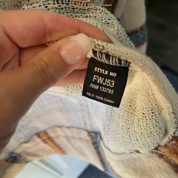 NEW Anthropologie POL Womens Beige Multi Buffalo Plaid coat oversized Large - Picture 7 of 10